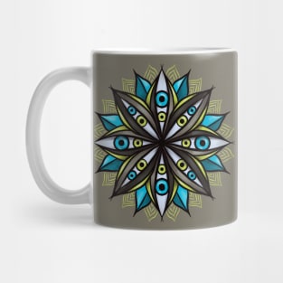 Weird Eyes With Double Iris Flower Mandala Mug